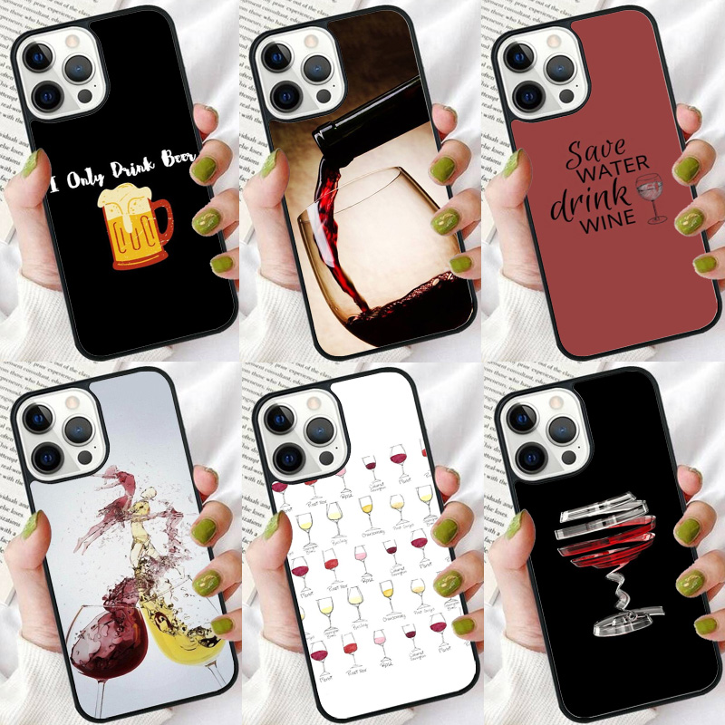 Beer And Wine Quote - ドリンクビール赤ワイン携帯電話ケースカバー iPhone 17 Air 15 16