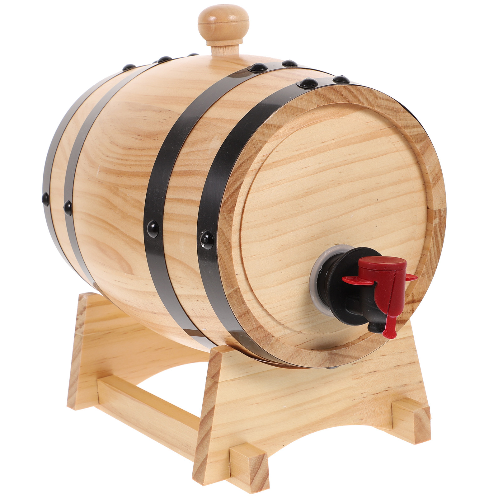 Wine Beer Spirit - 1個入り手作りオークワイン樽セット、スタンド、栓、蛇口付き、ホームバー装飾、熟成スピリッツ、ビール、ウイスキー、自家製ギフト、木製