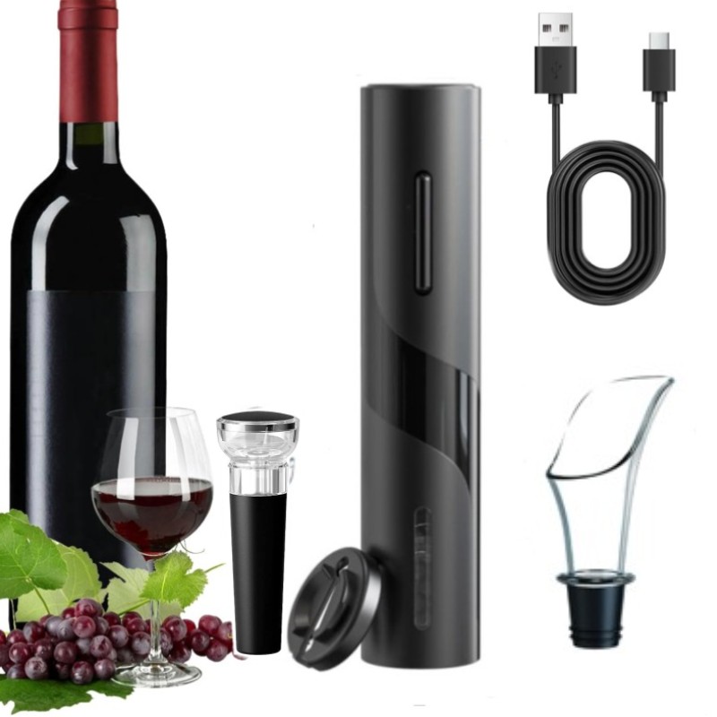 Wine Beer Bottle - 充電式多機能電動自動コークスクリューワインオープナーセットワインストッパーワインビールキャップオープナーキッチンアクセサリー