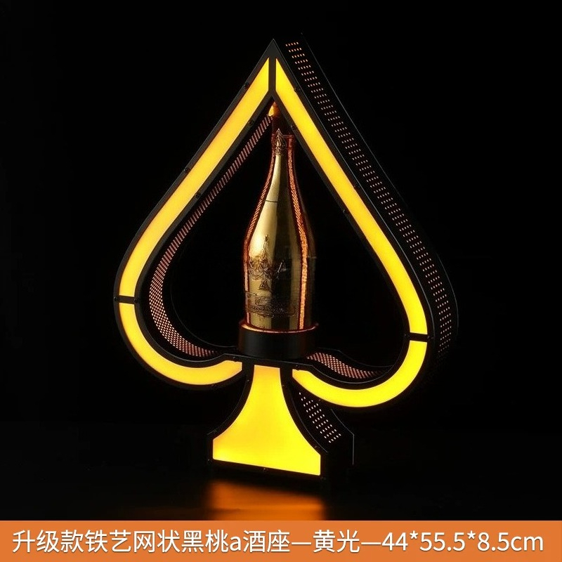 Wine Beer Bottle - アイアンアートLEDライトアップワインボトルディスプレイスタンド、バー、クラブ、結婚式の装飾用イルミネーションワインラック