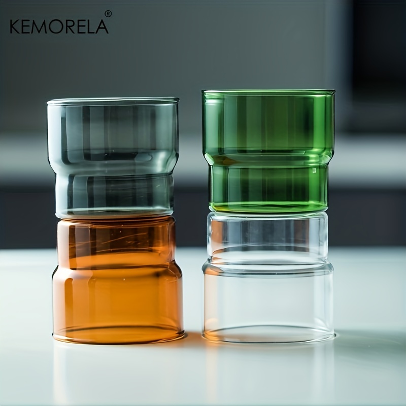 Wine Beer Coffee - KEMORELA 290 ミリリットルガラスカップコーヒーマグ折り紙スタイル耐熱ヴィンテージドリンクウェアスムージーショット透明ワインアイスビール