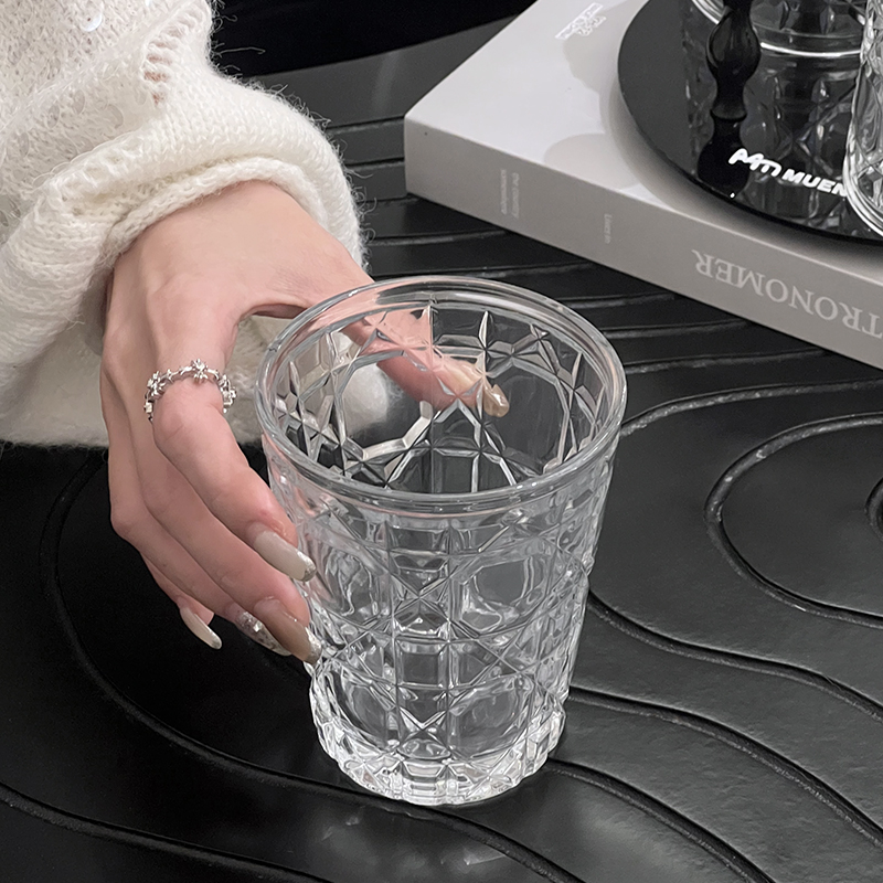 ヴィンテージダイヤモンドパターンのグラス,2ピース,310m - Wine Beer Coffee のレビューと価格