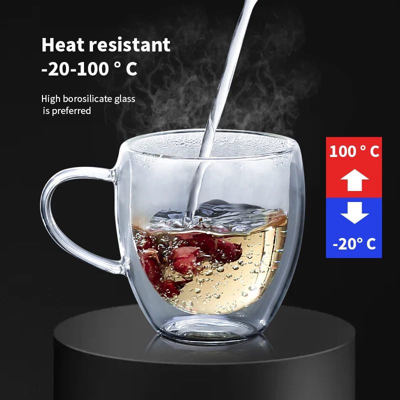 ミルクとアルコールボトルの形をした透明なコーヒーカップ,二重 - Wine Vodka Beer のレビューと価格