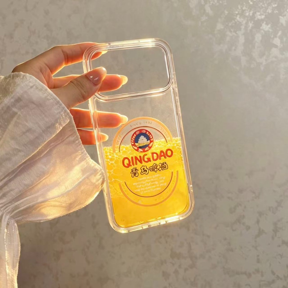 面白い青島ビール液体流砂スマホケース iPhone 17 1 - Beer & Wine Grab のレビューと価格