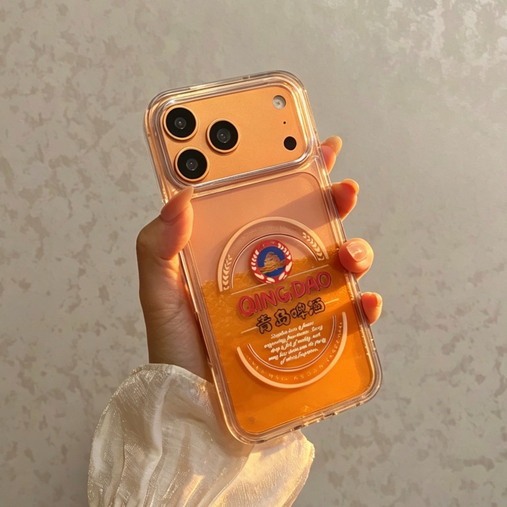 面白い青島ビール液体流砂スマホケース iPhone 17 1 - Beer & Wine Grab のレビューと価格