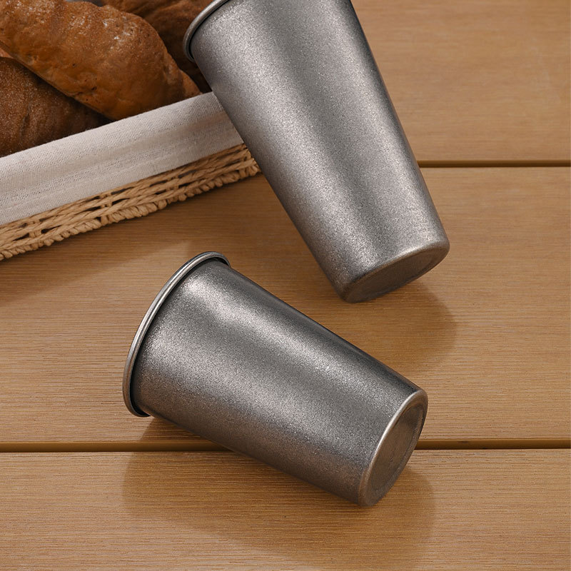 レトロなシルバーステンレス製ドリンクカップ、積み重ね可能なタ - Wine Beer Coffee のレビューと価格