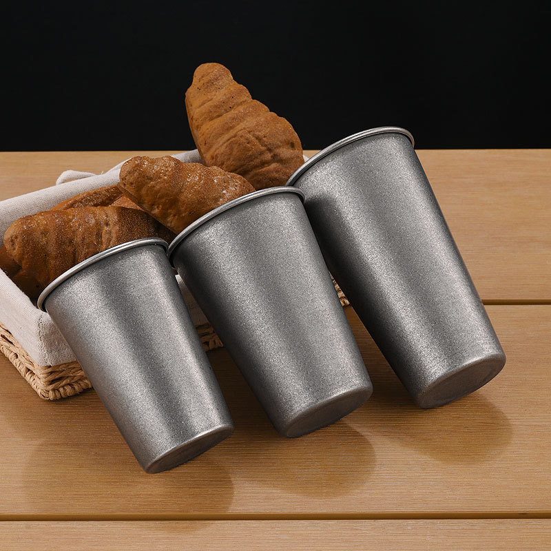 レトロなシルバーステンレス製ドリンクカップ、積み重ね可能なタ - Wine Beer Coffee のレビューと価格