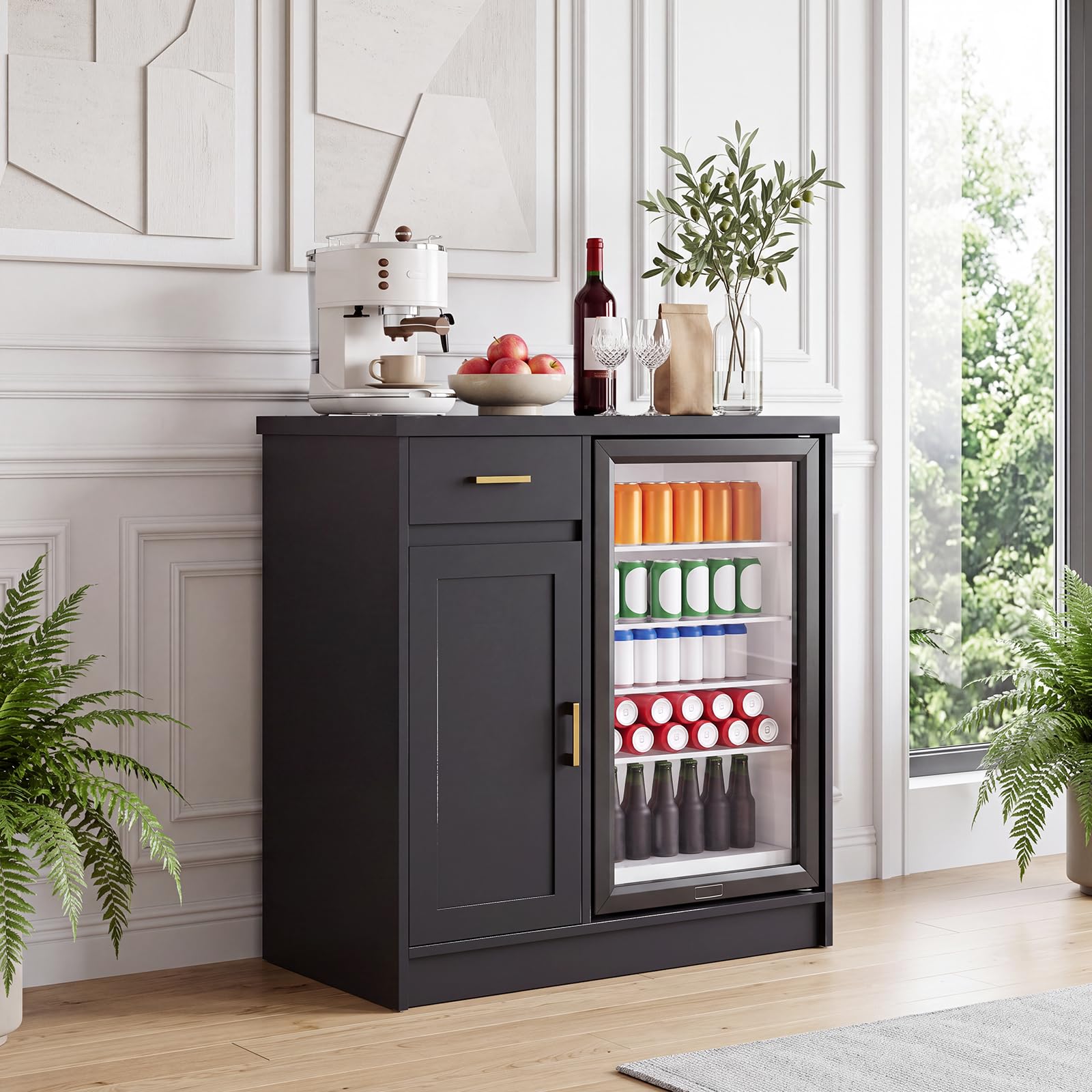 42インチのファームハウス風ワインバーキャビネット、24イン - Wine Beer Cooler のレビューと価格