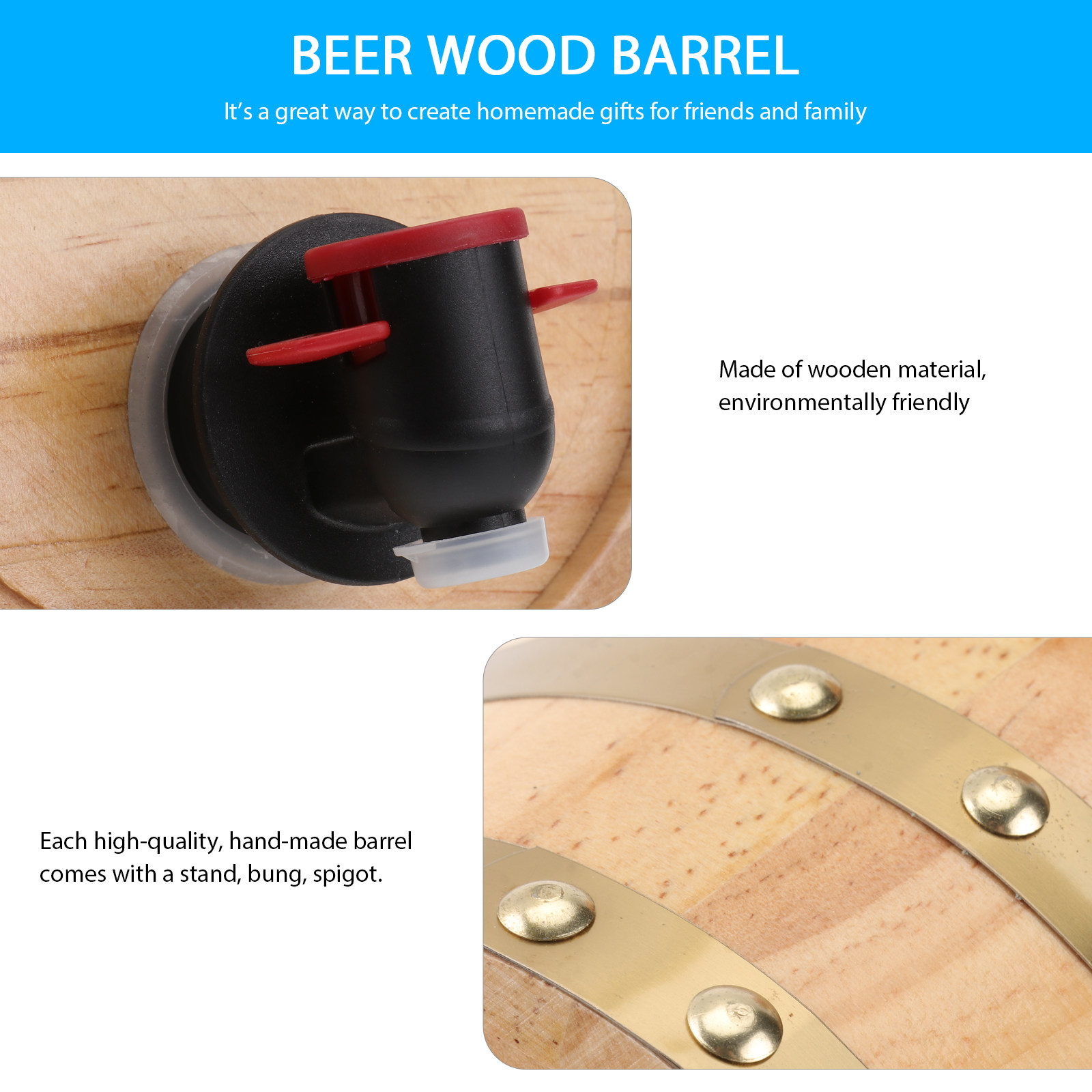 1個入り手作りオークワイン樽セット、スタンド、栓、蛇口付き、 - Wine Beer Spirit のレビューと価格
