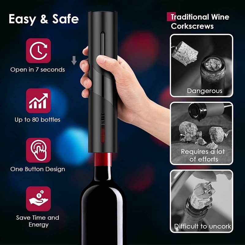 充電式多機能電動自動コークスクリューワインオープナーセットワ - Wine Beer Bottle のレビューと価格