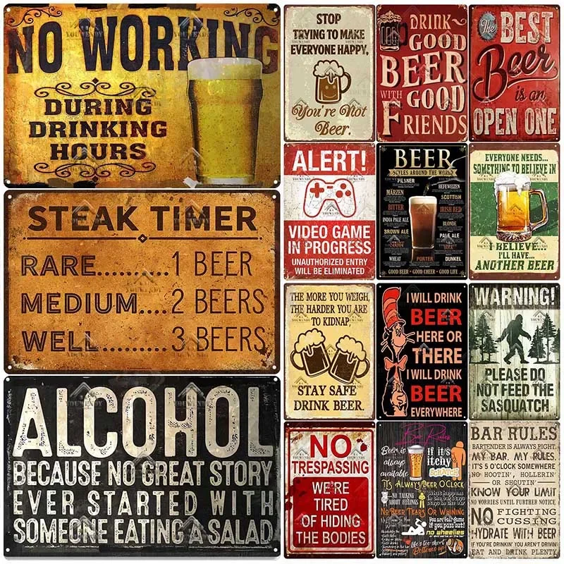 バー パブ サイン デコレーション 面白い引用句 ビール乾杯 - Beer And Wine Quote のレビューと価格