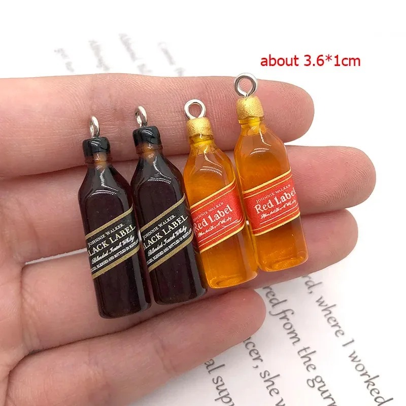 10 個小さなワインバーボトル樹脂チャーム DIY イヤリン - Wine Beer Bottle のレビューと価格