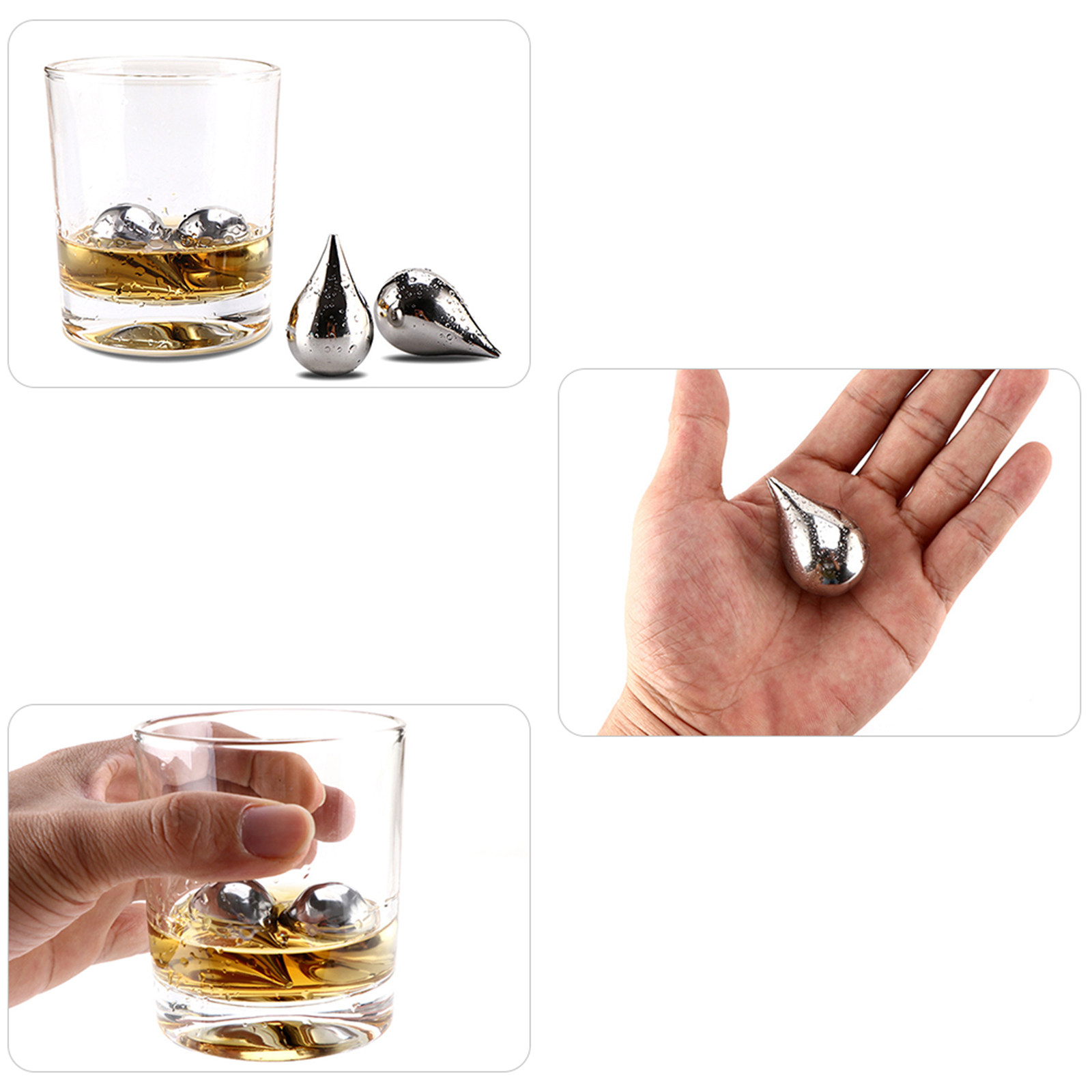 2個入り食品グレードステンレス製アイスストーン、飲み物を薄ま - Wine Beer Spirit のレビューと価格