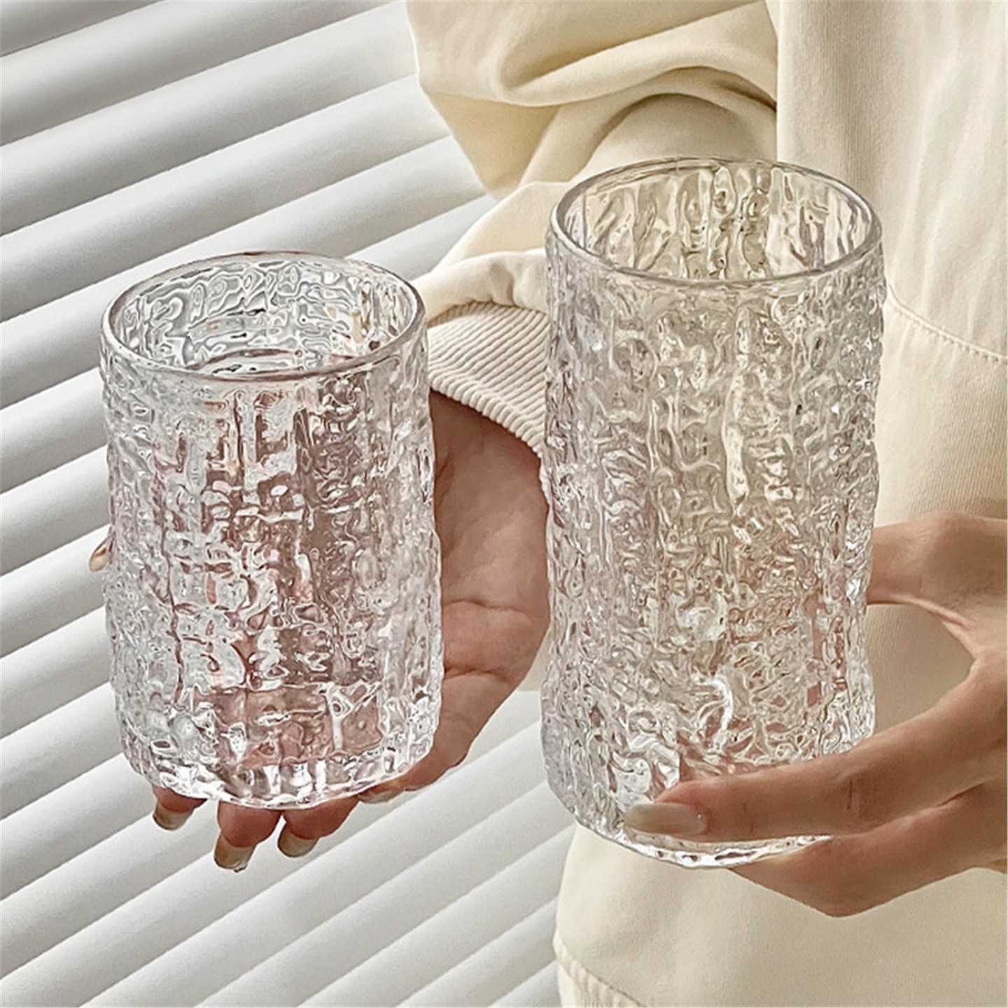 女性用ガラス製ビールカップ素朴な樹皮デザインインスタイル飲料 - Wine Beer Coffee のレビューと価格