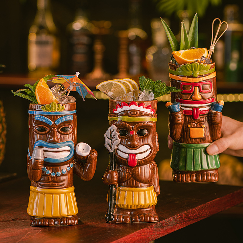 セラミック製ティキマグ、ハワイアン・トロピカル・カクテルカッ - Wine Beer Coffee のレビューと価格
